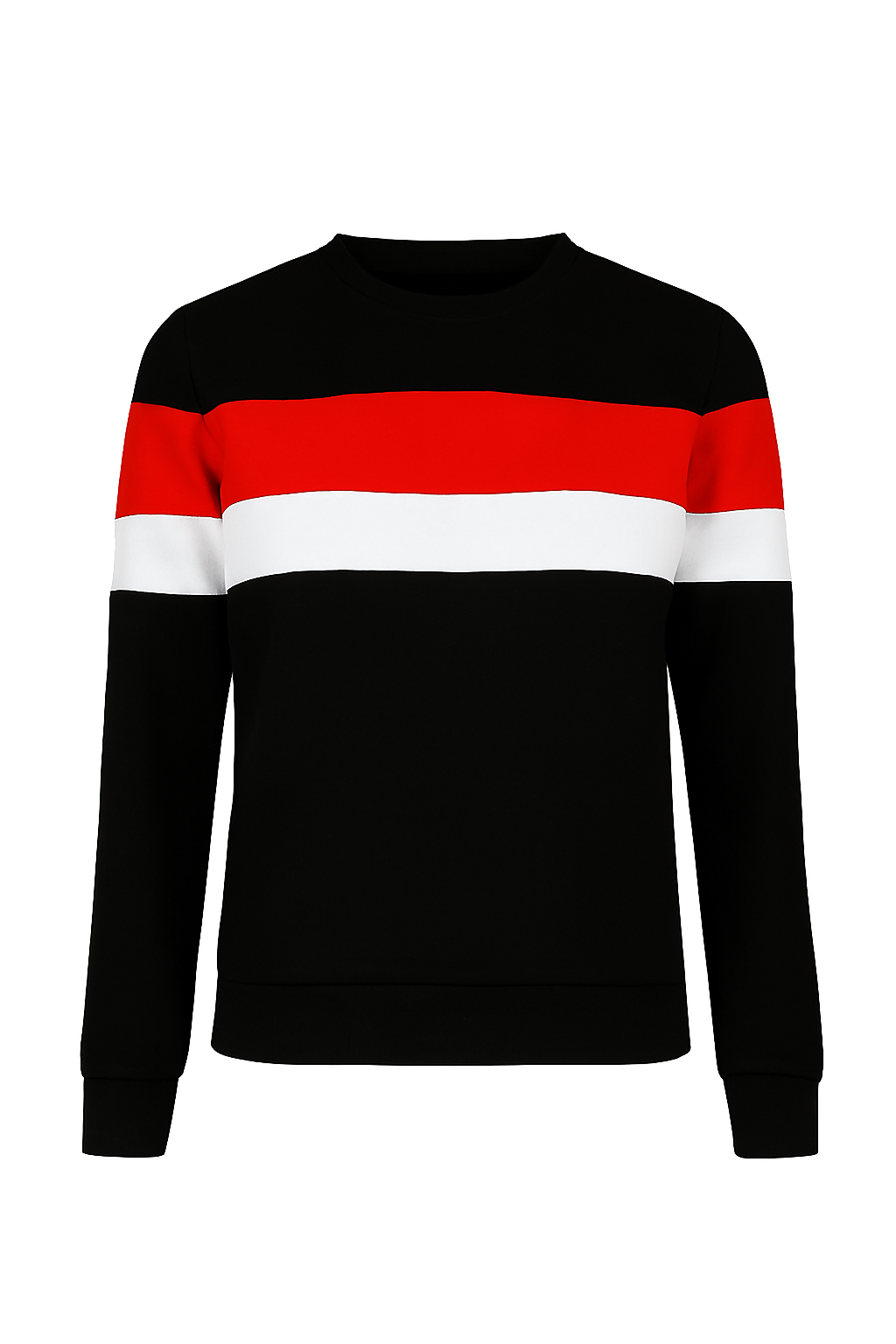 Women’s Black Tracksuit – Red & White Stripe Detail